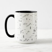 Mug Motif paysager des lignes de bois géométriques (Gauche)