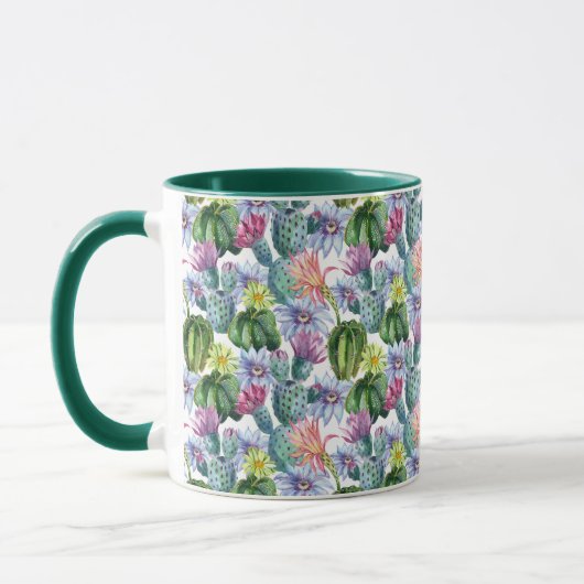 Mug Motif peint à la main de cactus d'aquarelle (Gauche)