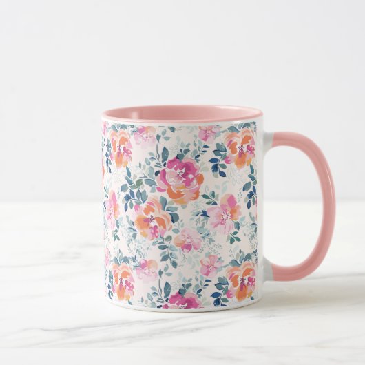 Mug Motif peint de roses (Droite)