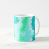 Mug Motif peint expressif bleu sarcelle vert (Devant droit)