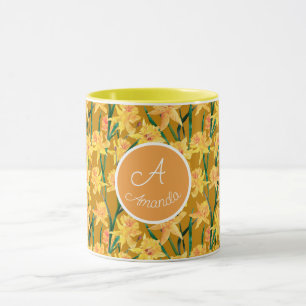 Mug Motif personnalisé de jonquille d'été