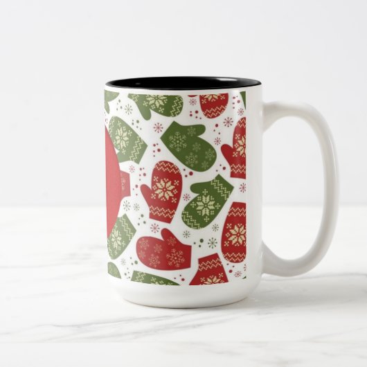 Mug Motif personnalisé de Noël Mittens (Droit)