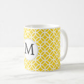Mug Motif Personnalisé Monogramme Jaune double anneaux (Devant droit)
