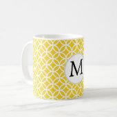 Mug Motif Personnalisé Monogramme Jaune double anneaux (Devant gauche)