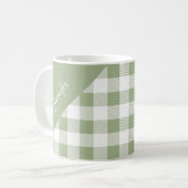 Mug Motif personnalisé Sage Green Plaid (Devant gauche)