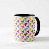 Mug Motif pied-de-poule coloré blanc (Devant droit)