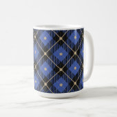 Mug Motif plaid Black Blue tendance (Devant droit)