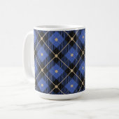 Mug Motif plaid Black Blue tendance (Devant gauche)