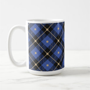 Mug Motif plaid Black Blue tendance