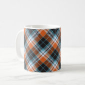 Mug Motif Plaid Bleu Orange Automne (Devant gauche)