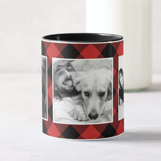 Mug Motif Plaid Buffalo Photo Color Keepsaké personnal