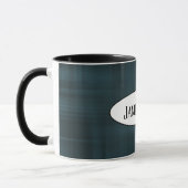 Mug motif plaid foncé avec nom (Gauche)