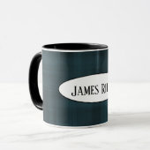Mug motif plaid foncé avec nom (Devant gauche)