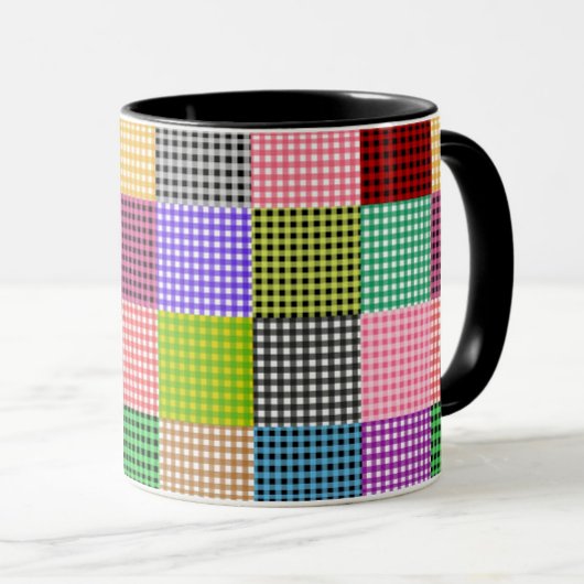 Mug Motif plaid multicouleur En vichy Patchwork