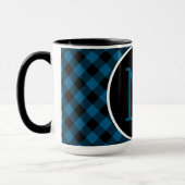 Mug Motif Plaid personnalisé Blue Black Buffalo Check (Gauche)