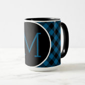 Mug Motif Plaid personnalisé Blue Black Buffalo Check (Devant droit)