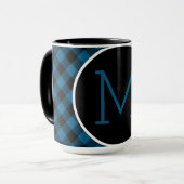 Mug Motif Plaid personnalisé Blue Black Buffalo Check (Devant gauche)