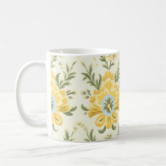 Mug motif plante vintage de fleurs jaunes muettes