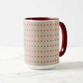 Mug Motif Pois beige et rouille (Devant droit)