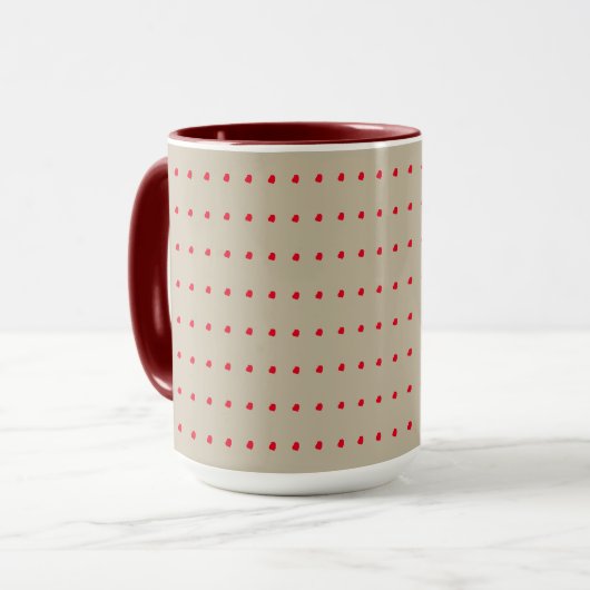 Mug Motif Pois beige et rouille (Devant gauche)