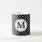 Mug Motif Pois Monogramme personnalisé en noir (Centre)