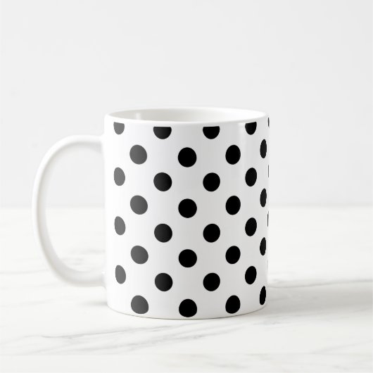 Mug Motif Pois noir sur Arrière - plan blanc (Gauche)
