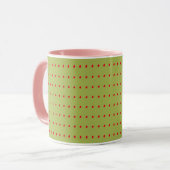 Mug Motif Pois vert et rouge (Devant gauche)