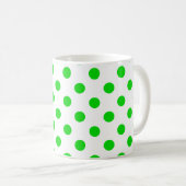 Mug Motif Pois vert sur Arrière - plan blanc (Devant droit)