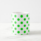 Mug Motif Pois vert sur Arrière - plan blanc (Centre)