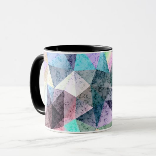 Mug Motif polygonal en marbre (Devant gauche)