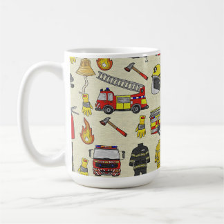 Mug Motif pompier, Camion-feu, Secourt, Flam