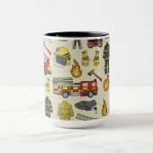 Mug Motif pompier, Camion-feu, Secourt, Flam (Centre)