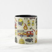 Mug Motif pompier, Camion-feu, Secourt, Flam (Centre)