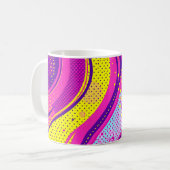 Mug Motif Pop Art Rose Jaune Abstrait (Devant gauche)