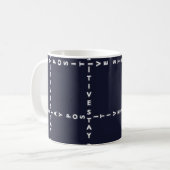 Mug Motif "Positif" branché, contrôle de grille. (Devant gauche)