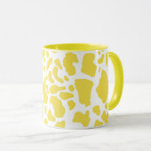 Mug Motif Poster de animal des points de vache jaune (Devant droit)