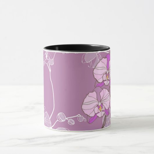 Mug Motif pourpre d'orchidée (Centre)