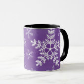 Mug Motif pourpre et blanc de flocon de neige (Devant droit)