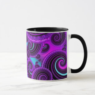 Mug Motif pourpre génial d'art de fractale de remous