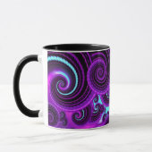 Mug Motif pourpre génial d'art de fractale de remous (Gauche)