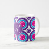 Mug Motif pourpre personnalisé de cercle de rose de (Devant droit)