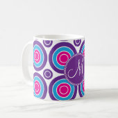 Mug Motif pourpre personnalisé de cercle de rose de (Devant gauche)