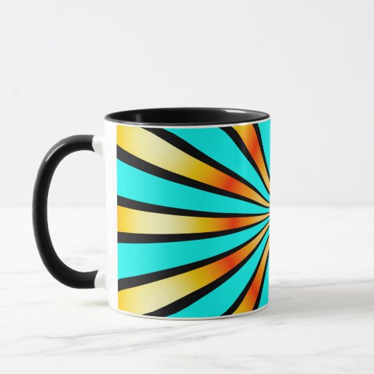 Mug Motif radial vert jaune noir (Gauche)