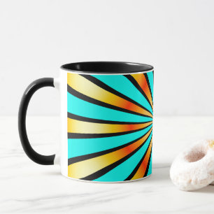 Mug Motif radial vert jaune noir