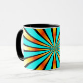 Mug Motif radial vert jaune noir (Devant gauche)