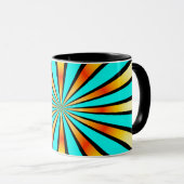 Mug Motif radial vert jaune noir (Devant droit)