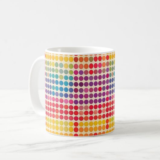 Mug Motif Rainbow Dot Abstrait (Devant gauche)