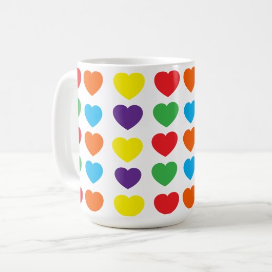 Mug Motif Rainbow Hearts (Devant gauche)