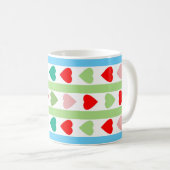 Mug Motif rayé avec des cœurs pour la Saint-Valentin (Devant droit)