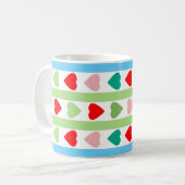 Mug Motif rayé avec des cœurs pour la Saint-Valentin (Devant gauche)